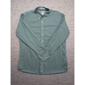 LL Bean Shirt Mens XL Tall Green White Scotch Plaid Button Up l Outdoors‎ Hike